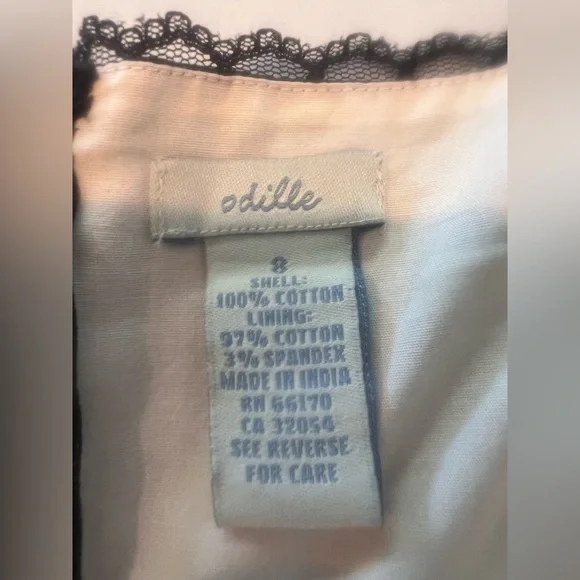 ODILLE Anthropologie black empire waist cotton dress, size 8 - Picture 6 of 10